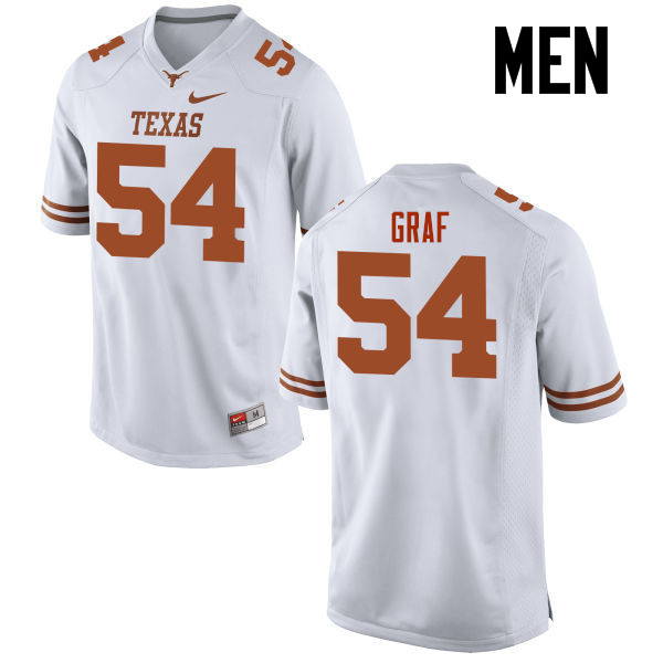 Men #54 Garrett Graf Texas Longhorns College Football Jerseys-White